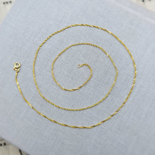 dainty 9ct gold chain with singapore twist curb links