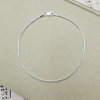 real silver snake chain anklet for women