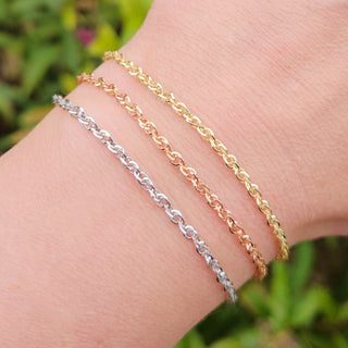 ladies prince of wales chain bracelet in 9ct gold