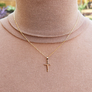 dainty 9ct gold cross necklace