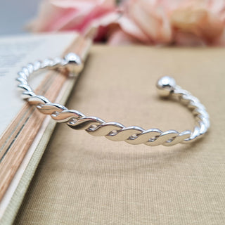 women's silver torque bangle
