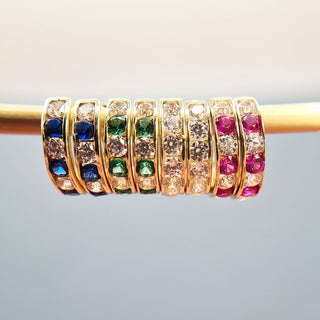small gold huggie earrings with cz