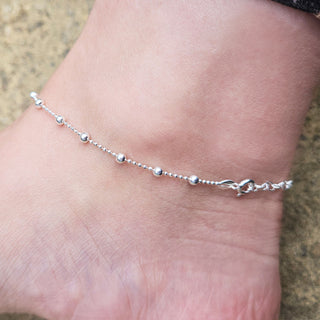 silver beaded anklet