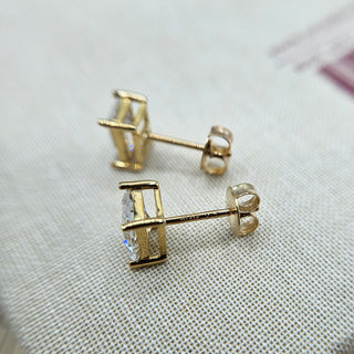 9ct gold stud earrings with cubic zirconia