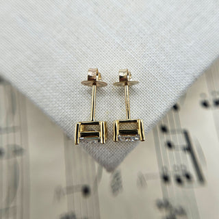 large cz stud earrings in gold