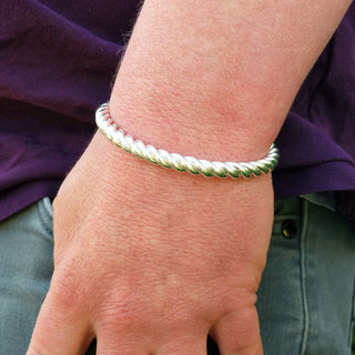 men's 925 torque bangle will ball ends