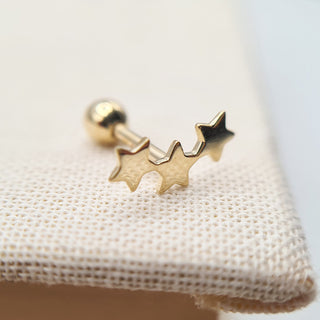 star earring for cartilage in 9ct gold