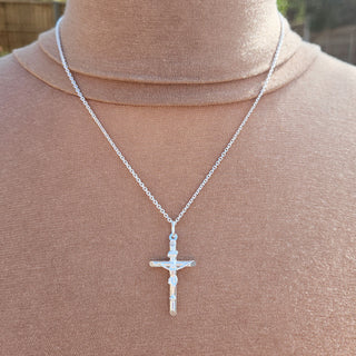 silver crucifix pendant necklace