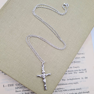 sterling silver crucifix necklace