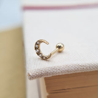 dainty moon cartilage stud