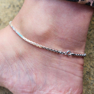 solid silver cobra chain anklet