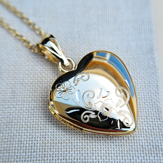 small solid gold heart locket