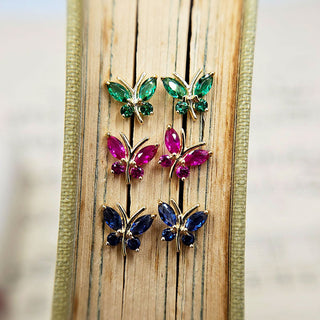 small gold butterfly studs