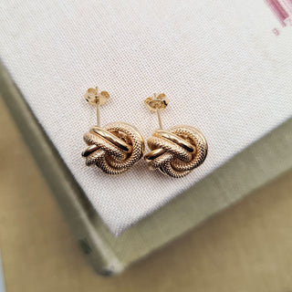large knot studs in real gold