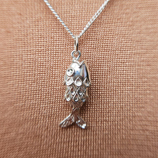 solid stering silver fish charm