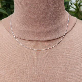 18 inch snake chain neckace in 9K white gold