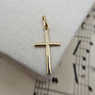 skinny slim 9k gold cross