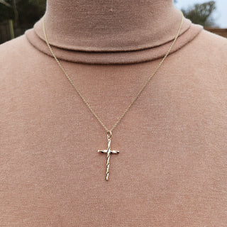 real gold cross and chain in 9ct
