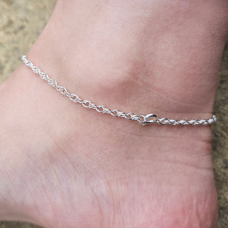 sterling silver prince of wales chain anklet