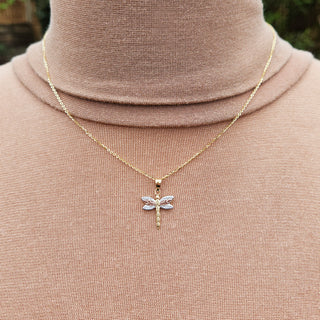 solid gold dragonfly necklace