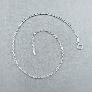 sterling silver trace chain anklet, 10 inch