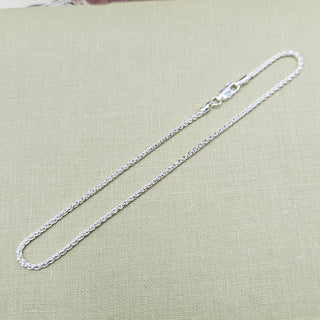 dainty spiga chain anklet in sterling silver