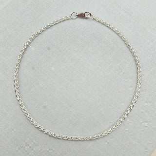 silver spiga anklet 9.5 inch in length