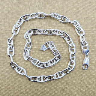 chunky silver anchor chain necklace