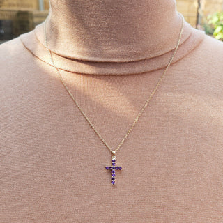 amethyst cross necklace and chain