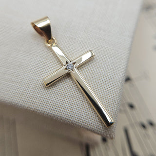 diamond set cross pendant