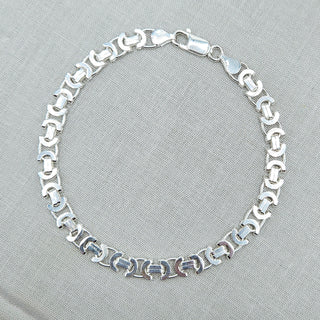 solid silver byzantine chain bracelet