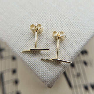 lightening bolt studs in solid 9ct gold