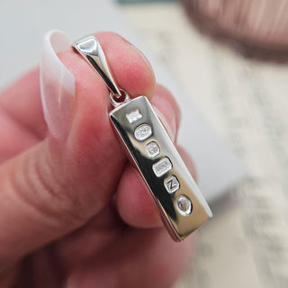 ingot pendant in solid sterling silver