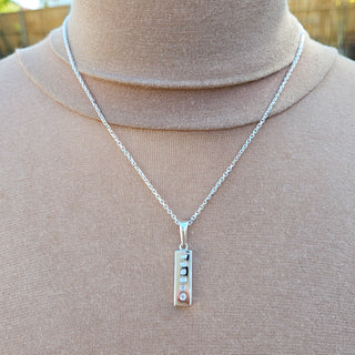 hallmarked ingot necklace in 925 silver