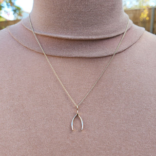 solid gold wishbone necklace