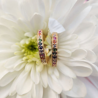 yellow gold plated huggie earrings