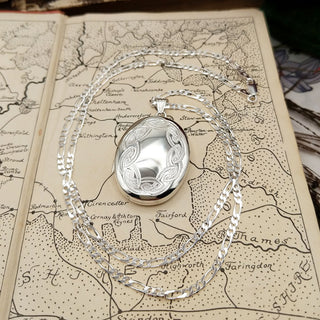 large oval locket available on our good quality figaro chain