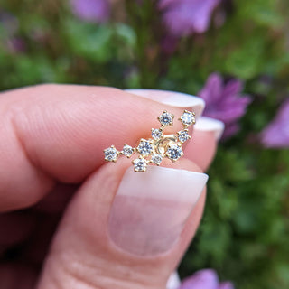 9ct yellow gold star constellation climber earrings