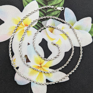 women's rope chain in white gold