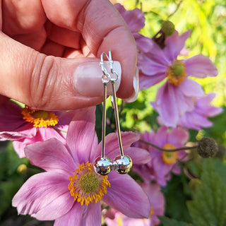 925 silver ball dangle earrings