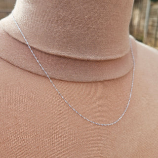 solid white gold pendant chain for ladies