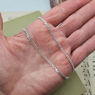 Silver 2.2mm Curb Chain Necklace for Pendants