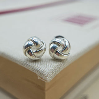 sterling silver knot stud earrings