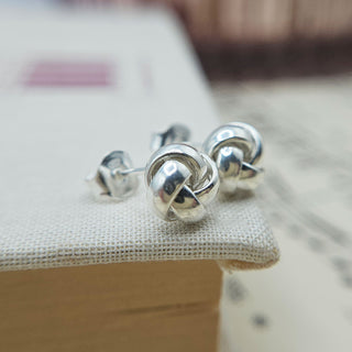 real silver 8mm knot earrings