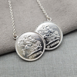 Women's Half Sovereign Style St George Necklace