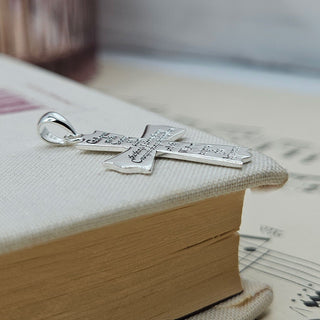 Silver Serenity Prayer Cross Pendant