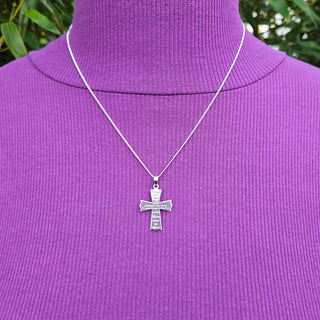 Silver Serenity Prayer Cross Pendant
