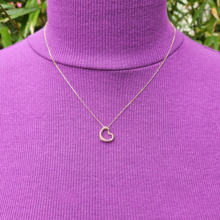 9ct Gold Open Heart Slider Pendant