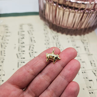 Gold Pig Pendant
