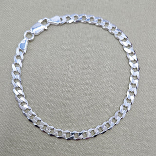 men's silver curb bracelet 8.5 inch
